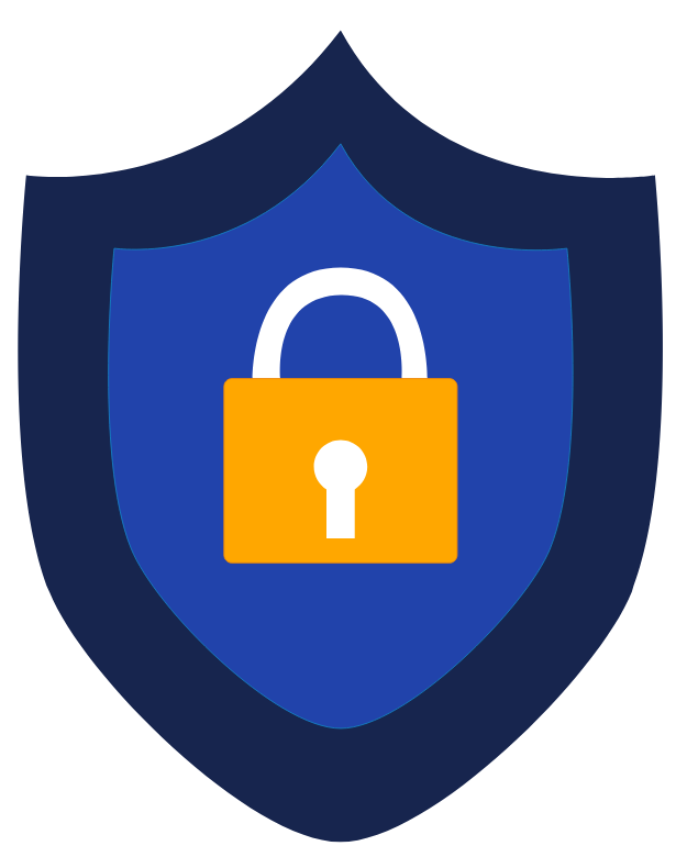 Blue Shield with a Lock In the center