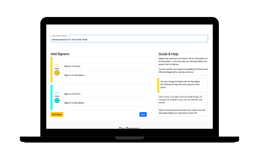 Image Showing Mockup Of Rental Agreement App On A Laptop