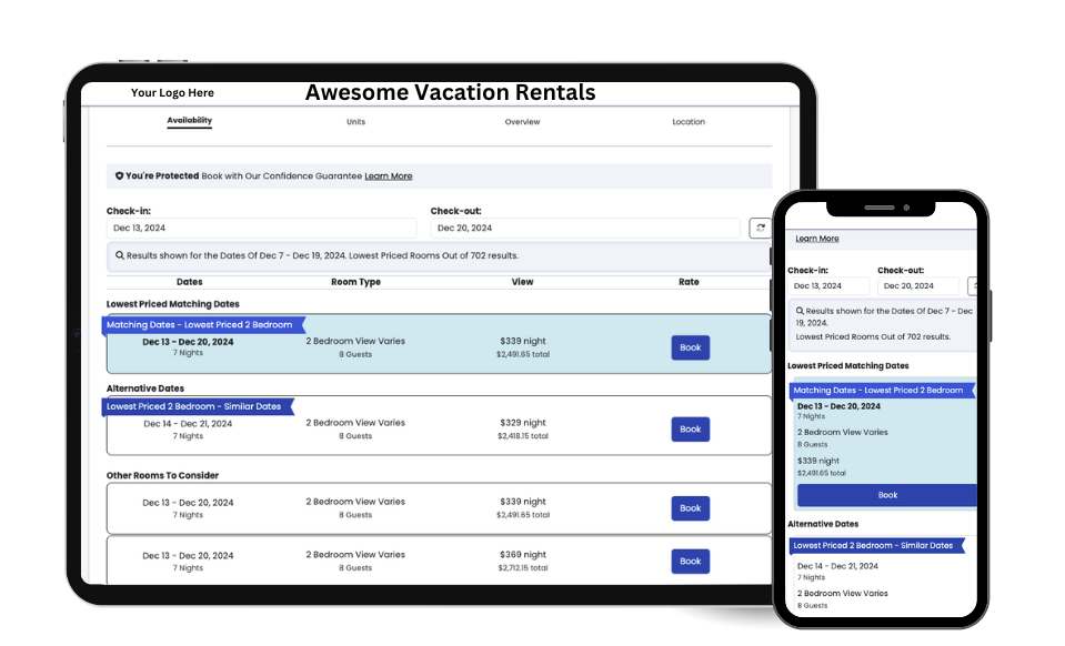 Example of the white labeled store front, mock up image